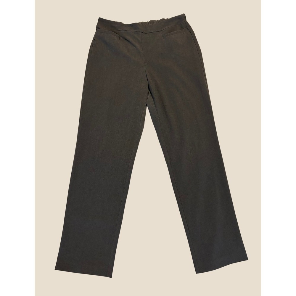 Time and Tru Gray Pull On Dress Pants Straight Leg Stretch Size M 8-10 1462